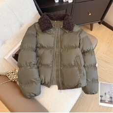 批发毛领短款羽绒棉服外套女装2025冬季新款大码时尚复古保暖棉袄棉衣