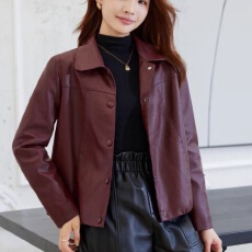 批发2026<b class='q'>秋</b>冬款女装短款PU夹克皮衣外套时尚休闲百搭显瘦洋气