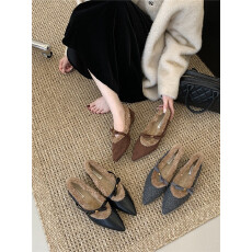 欧洲站英伦风粗跟玛丽珍鞋女2025冬季软皮复古一字扣带加毛