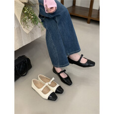 2026春季新款平底单鞋蝴蝶结拼色小香风