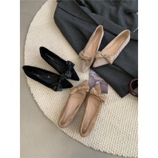 批发新款尖头单鞋2026春季四季女鞋蝴蝶结甜美