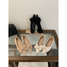 批发2026新款低跟蝴蝶结尖头单鞋