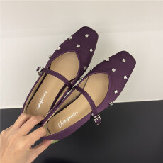 2026春季新款方头水钻内增高单鞋