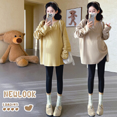 批发实拍 <b class='q'>春</b>季新款韩系慵懒风宽松T恤孕妇上衣