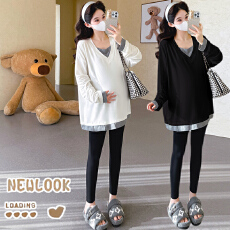 批发实拍 <b class='q'>春</b>季新款韩系慵懒风宽松T恤孕妇上衣