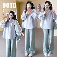 批发实拍 <b class='q'>春</b>季新款韩系娃娃衫宽松孕妇衬衫开衫