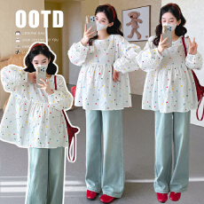 批发实拍 <b class='q'>春</b>季新款韩版宽松刺绣衬衫孕妇上衣