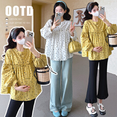 批发实拍 <b class='q'>春</b>季新款韩系宽松娃娃衫孕妇中长款上衣