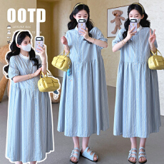 批发实拍 夏季新款韩版宽松<b class='q'>休闲</b>条纹孕妇连衣裙