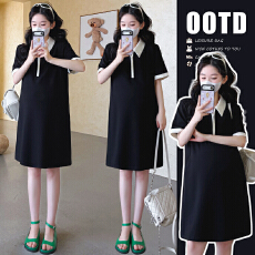 批发实拍 夏季新款韩系短袖拼接POIO领休闲<b class='q'>百搭</b>孕妇连衣裙