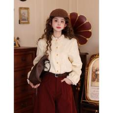 批发出货中 暖花甜茶 25<b class='q'>秋</b>冬复古港风<b class='q'>秋</b>冬厚款休闲百搭衬衫上衣 官图