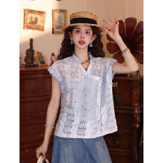 批发出货中 海面静止 夏季斜门襟<b class='q'>衬衣</b>2026新款百搭复古<b class='q'>衬衫</b> 官图