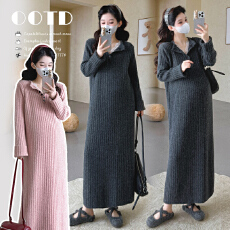 批发实拍2025<b class='q'>冬</b>季新款加厚针织中长款蕾丝拼接连衣裙