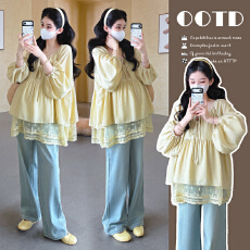 批发实拍 现2026<b class='q'>春</b>季法式圆领开衫娃娃衫宽松大码显瘦上衣