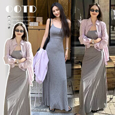 批发现2026夏季防晒衬衣+波点吊带<b class='q'>连衣裙</b>宽松套装