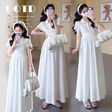 批发实拍现2026夏季新品简约拼接显瘦长款大码<b class='q'>连衣裙</b>