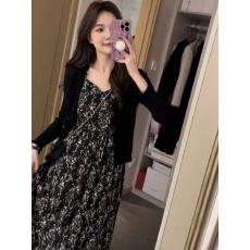 批发2026<b class='q'>夏</b>季显瘦孕妇哺乳外出吊带连衣裙--防晒衣两件套