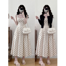 批发实拍波点连衣裙女<b class='q'>夏</b>季新款时尚长裙