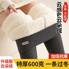批发加绒云朵绒打底裤女外穿秋<b class='q'>冬</b>保暖棉裤东北特厚高腰秋裤毛绒长裤子