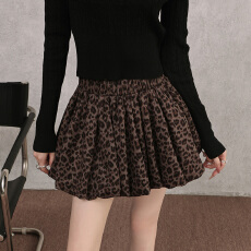 批发豹纹<b class='q'>蓬蓬裙</b>半身裙女秋季2025新款花苞裙短裙<b class='q'>高腰</b>A字伞裙半裙裤裙