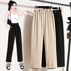 批发西装哈伦裤女春夏新款高腰直筒显瘦九分烟管裤时尚休闲小脚西裤