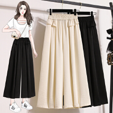 批发胖妹妹丝滑裙裤女2026<b class='q'>春</b>夏新款九分裤时尚小个子高腰垂感阔腿裙裤