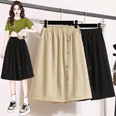 批发大码休闲五分阔腿裤女<b class='q'>春</b>夏新款薄款假两件松紧腰宽松显瘦半身裙裤