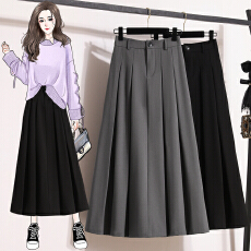 批发<b class='q'>西装</b>半身裙<b class='q'>女</b>26春夏新款大码通勤气质垂感百褶裙中长款A字裙长<b class='q'>裙</b>
