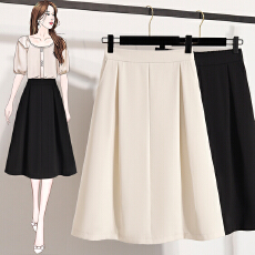 批发大码半身裙女26夏季新款高腰遮胯显瘦百搭A字裙时尚插袋法式伞裙