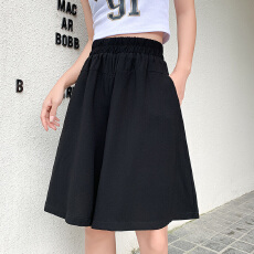 批发大码女装宽松五分<b class='q'>裤</b>子胖妹mm黑色休闲阔腿<b class='q'>裤</b><b class='q'>高腰</b>垂感半身裙<b class='q'>裤</b>女夏