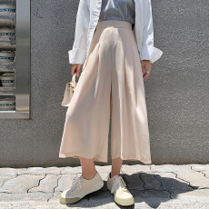 批发夏季薄款阔腿裤女2026新款高腰<b class='q'>雪纺</b>凉凉裤时尚飘逸垂感九分<b class='q'>裤裙</b>裤