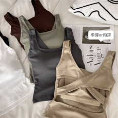 批发<b class='q'>百搭</b>外穿美背小背心显瘦后背镂空设计自带胸垫<b class='q'>内衣</b>女