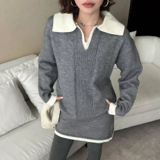 韩系气质针织套装女2025秋冬宽松毛衣百搭上衣短款半身裙两件套