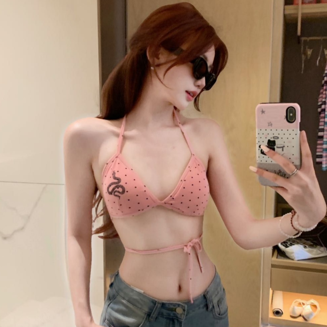 한 부서 ins 청 샤오신 단색 도트 무늬 운동 벨트 가슴 패드 작은 슬링 조끼 여성 인사이드 가져 가라. 핫걸 아름다움 뒤로 속옷