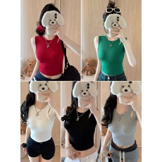 个性带胸垫辣妹绑带单肩吊带背心裹胸女外穿纯欲上衣