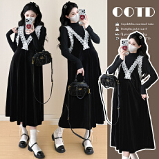 批发实拍2026秋<b class='q'>冬</b>新款孕妇连衣裙两件套