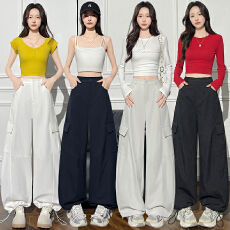 批发实拍弯刀工装裤女2026春季新款美式宽松显瘦休闲阔腿<b class='q'>裤子</b>