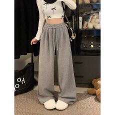 批发2025阔腿裤休闲裤秋冬新款高腰休闲洋气直筒长裤