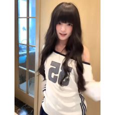 批发美式复古t恤女撞色拼接长袖辣妹上衣