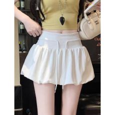 批发学院减龄褶皱<b class='q'>花苞</b><b class='q'>裙</b>女夏季时尚洋气高腰短<b class='q'>裙</b>