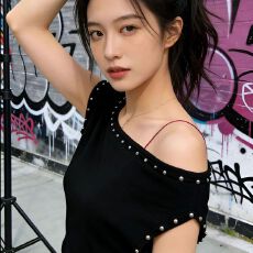 批发2026年夏季新款百搭洋气时尚法式辣妹斜肩钉珠设计针织<b class='q'>上衣</b>