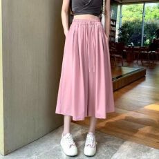 冰丝短裤女2026夏季新款a字运动五分裤薄款垂感百褶阔腿休闲裙裤