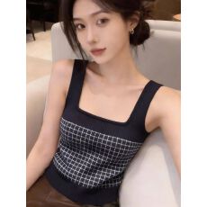 批发纯欲辣妹风无袖吊带背心针织衫夏季新款收腰<b class='q'>显瘦</b>内搭打底外穿上衣