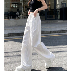 批发透气阔腿裤女夏季胖mm速干休闲直筒裤<b class='q'>大码</b>宽松显瘦<b class='q'>运动</b>弯刀裤