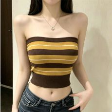 批发辣妹性感条纹抹胸背心女<b class='q'>夏</b>