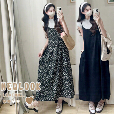 批发实拍 2026新款夏季<b class='q'>孕妇装</b>百搭针织上衣+缎面可调节吊带裙 两件套