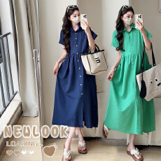 批发实拍 2026大码孕妇可哺乳韩版短袖衬<b class='q'>连衣裙</b>