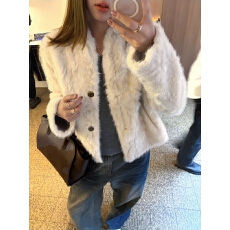 批发Ranwear'肖恩的冬天'贵气定染毛料皮毛一体御寒小湖羊环葆皮草