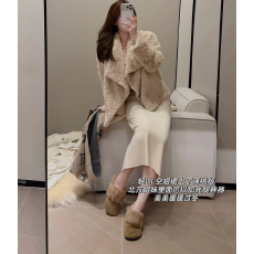 批发柔雾奶兔千金感2025年温柔环保毛毛外套女<b class='q'>秋</b>冬大翻领保暖加厚上衣