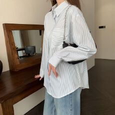 批发条纹设计感小众学生<b class='q'>衬衣</b>女